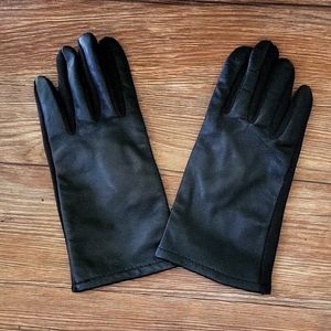 Adrienne Vittadini Black Leather Women's Gloves XL/L